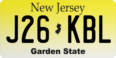 NJ license plate J26KBL