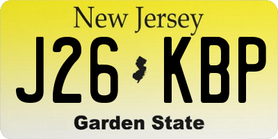 NJ license plate J26KBP
