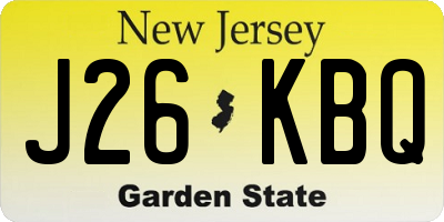 NJ license plate J26KBQ
