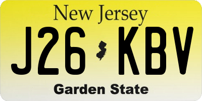 NJ license plate J26KBV