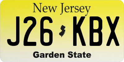 NJ license plate J26KBX