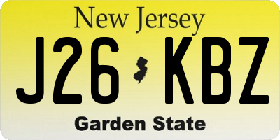NJ license plate J26KBZ