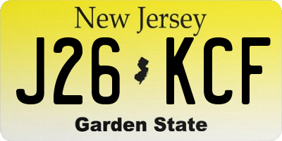 NJ license plate J26KCF
