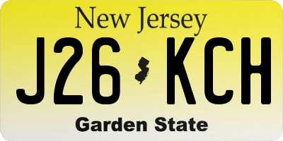 NJ license plate J26KCH