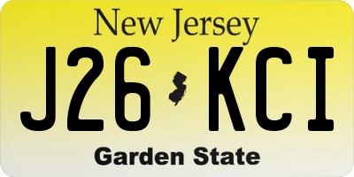 NJ license plate J26KCI