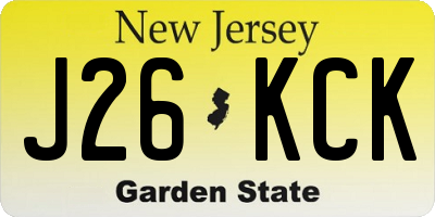 NJ license plate J26KCK