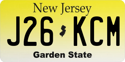 NJ license plate J26KCM