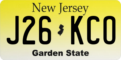 NJ license plate J26KCO