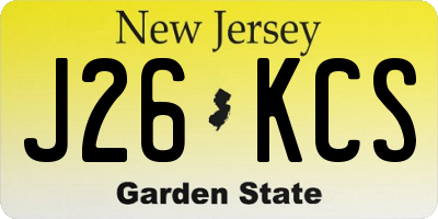 NJ license plate J26KCS