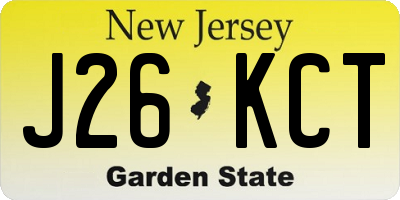NJ license plate J26KCT