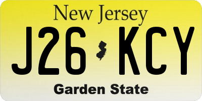 NJ license plate J26KCY