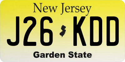 NJ license plate J26KDD