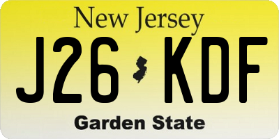 NJ license plate J26KDF