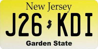 NJ license plate J26KDI