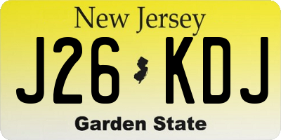 NJ license plate J26KDJ