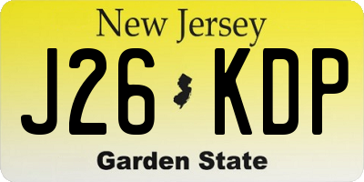 NJ license plate J26KDP