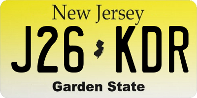 NJ license plate J26KDR