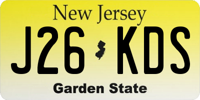 NJ license plate J26KDS