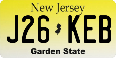 NJ license plate J26KEB