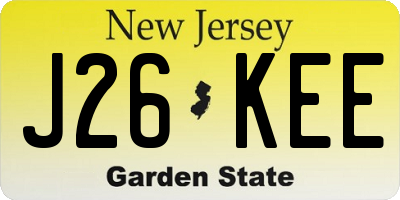 NJ license plate J26KEE