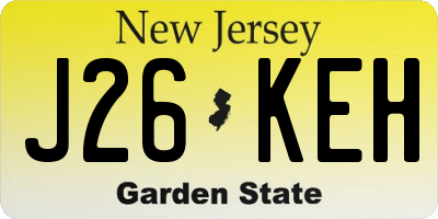 NJ license plate J26KEH