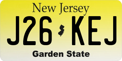 NJ license plate J26KEJ