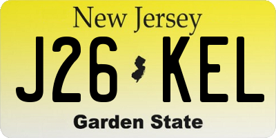 NJ license plate J26KEL