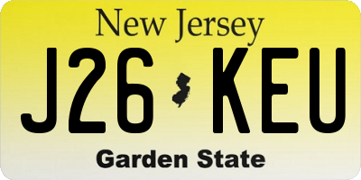 NJ license plate J26KEU
