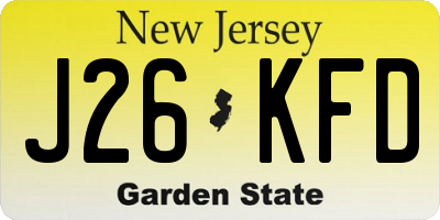 NJ license plate J26KFD
