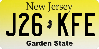 NJ license plate J26KFE
