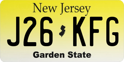 NJ license plate J26KFG