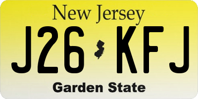 NJ license plate J26KFJ