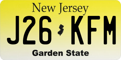 NJ license plate J26KFM