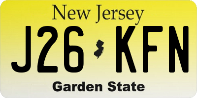 NJ license plate J26KFN