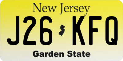 NJ license plate J26KFQ