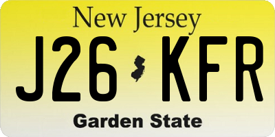 NJ license plate J26KFR