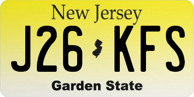 NJ license plate J26KFS