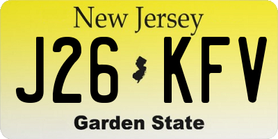 NJ license plate J26KFV