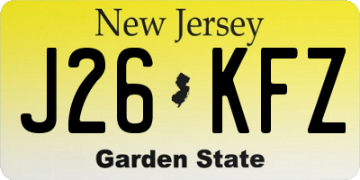 NJ license plate J26KFZ