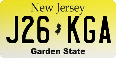 NJ license plate J26KGA