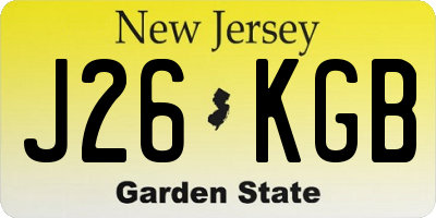 NJ license plate J26KGB