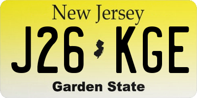 NJ license plate J26KGE