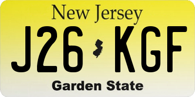 NJ license plate J26KGF