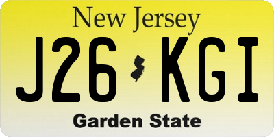 NJ license plate J26KGI
