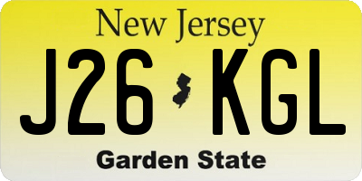 NJ license plate J26KGL