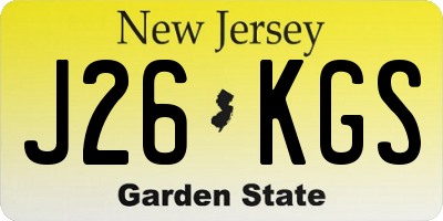 NJ license plate J26KGS