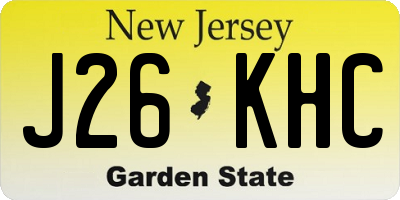 NJ license plate J26KHC