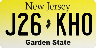 NJ license plate J26KHO
