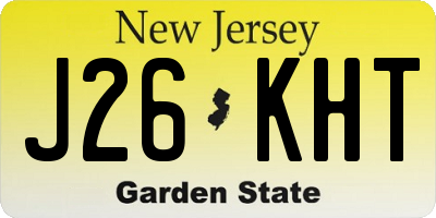 NJ license plate J26KHT