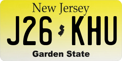 NJ license plate J26KHU
